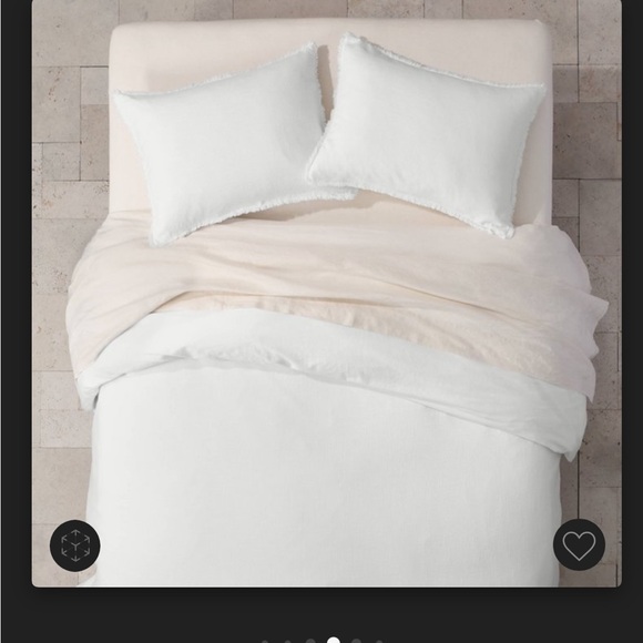 Full/Queen Heavyweight Linen Blend Duvet Cover & Sham Set White - Picture 6 of 10